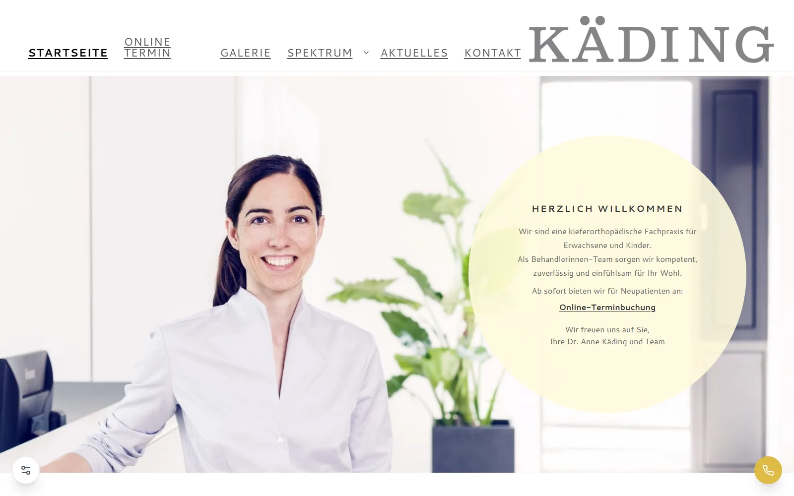 Bildschirmfoto von Kieferorthopädie Dr. Käding